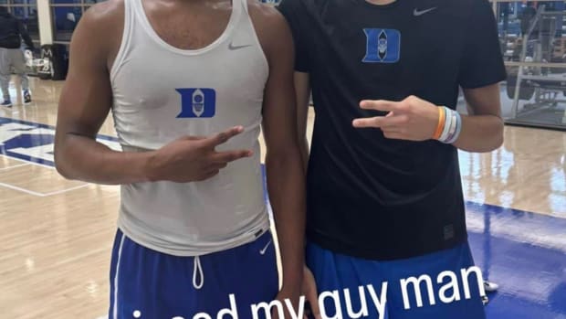 Cooper Flagg with Sean Stewart during unofficial visit